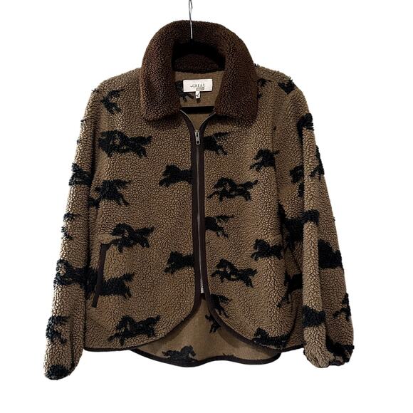The GREAT Pasture Fleece Horse Sherpa Jacket Light Hickory Brown - Picture 3 of 6